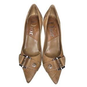 Christian Dior brown leather buckle Pumps Size 36